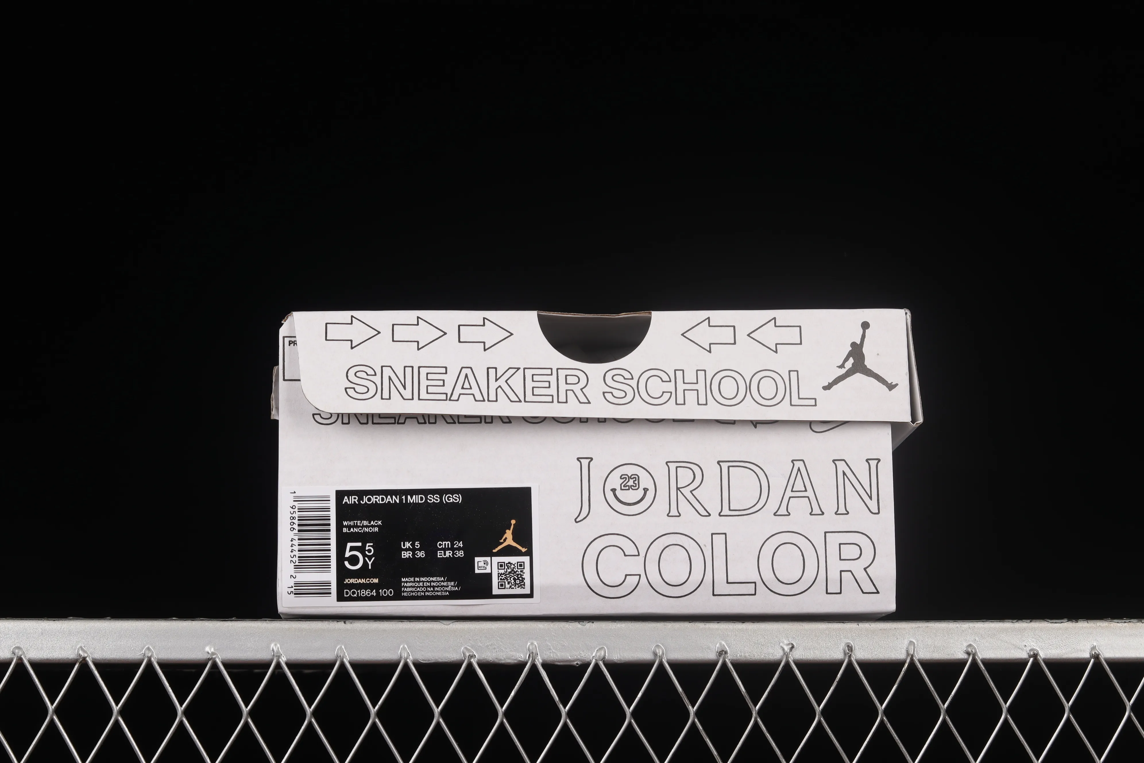 All categories Air Jordan Jordan series basketball shoes Air Jordan 1 Mid G version pure original Air Jordan 1 Mid GS "Schematic" AJ1 Joe 1 white graffiti Zhongbang basketball shoes DQ1864-100